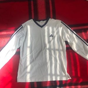 Adidas white and blue long sleeved sports top